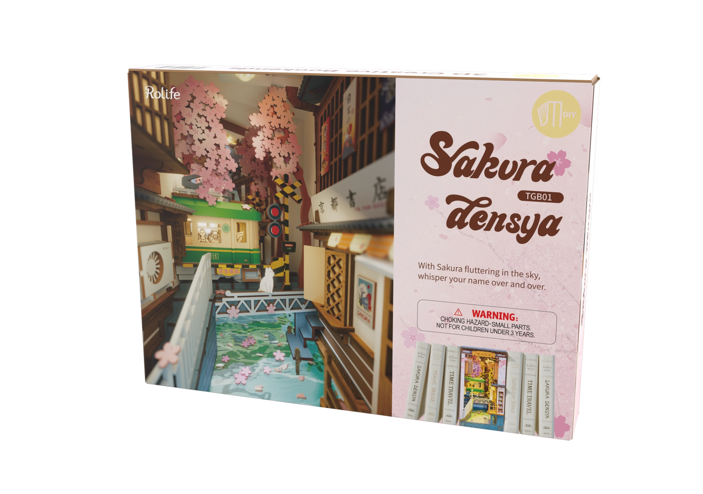 Robotime Diy House Sakura Densya Book Nook TGB01 Puzzles