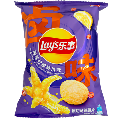 LAY'S Potato Chips Hot Sour Lemon Braised Chicken Feet Flavor