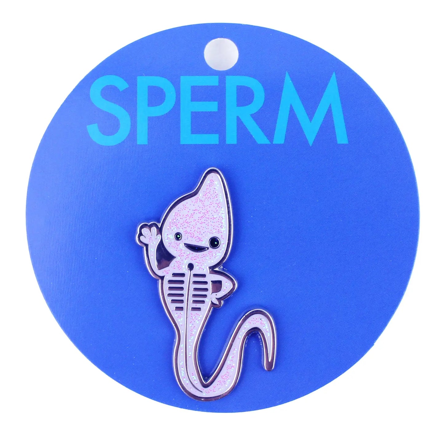 Sperm Sparkly Enamel Lapel Pin