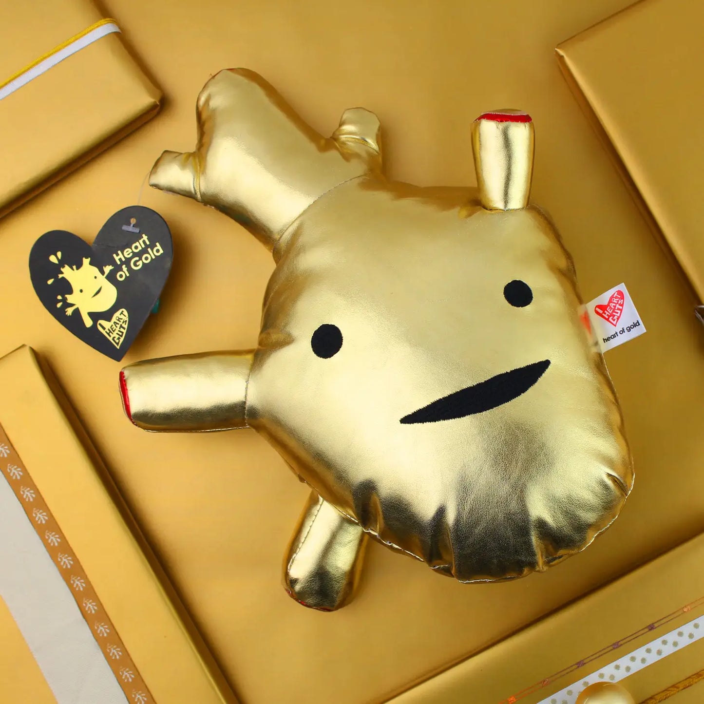 Heart of Gold Plush - Metallic Vinyl Plush